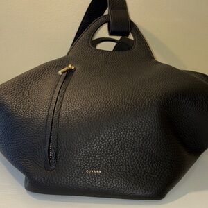 Cuyana Black Pebbled Leather Tote